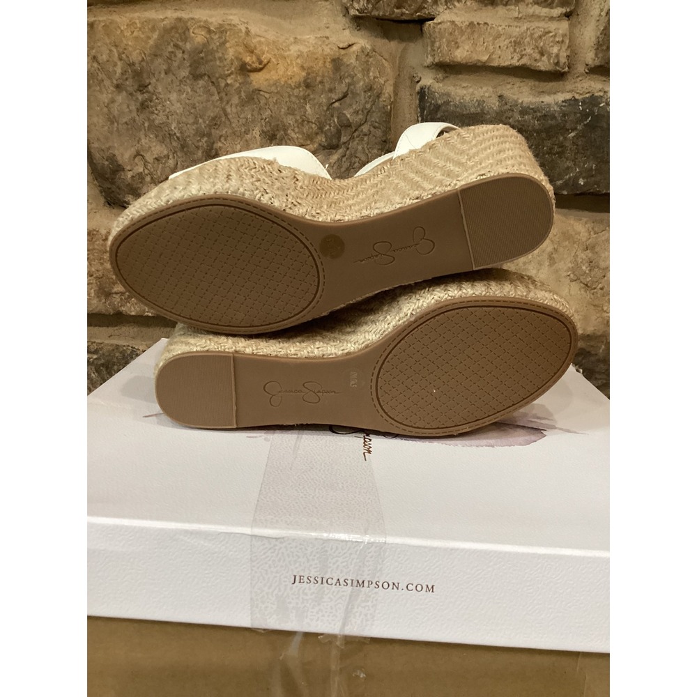 Jessica Simpson Mauvien White Nappa Espadrille Wedge Sandals JP-MAUVIEN 6M New - Picture 4 of 8